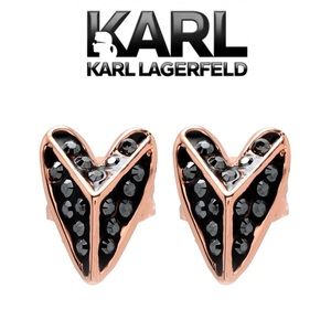 KARL LAGERFELD Pyramid Heart Earrings